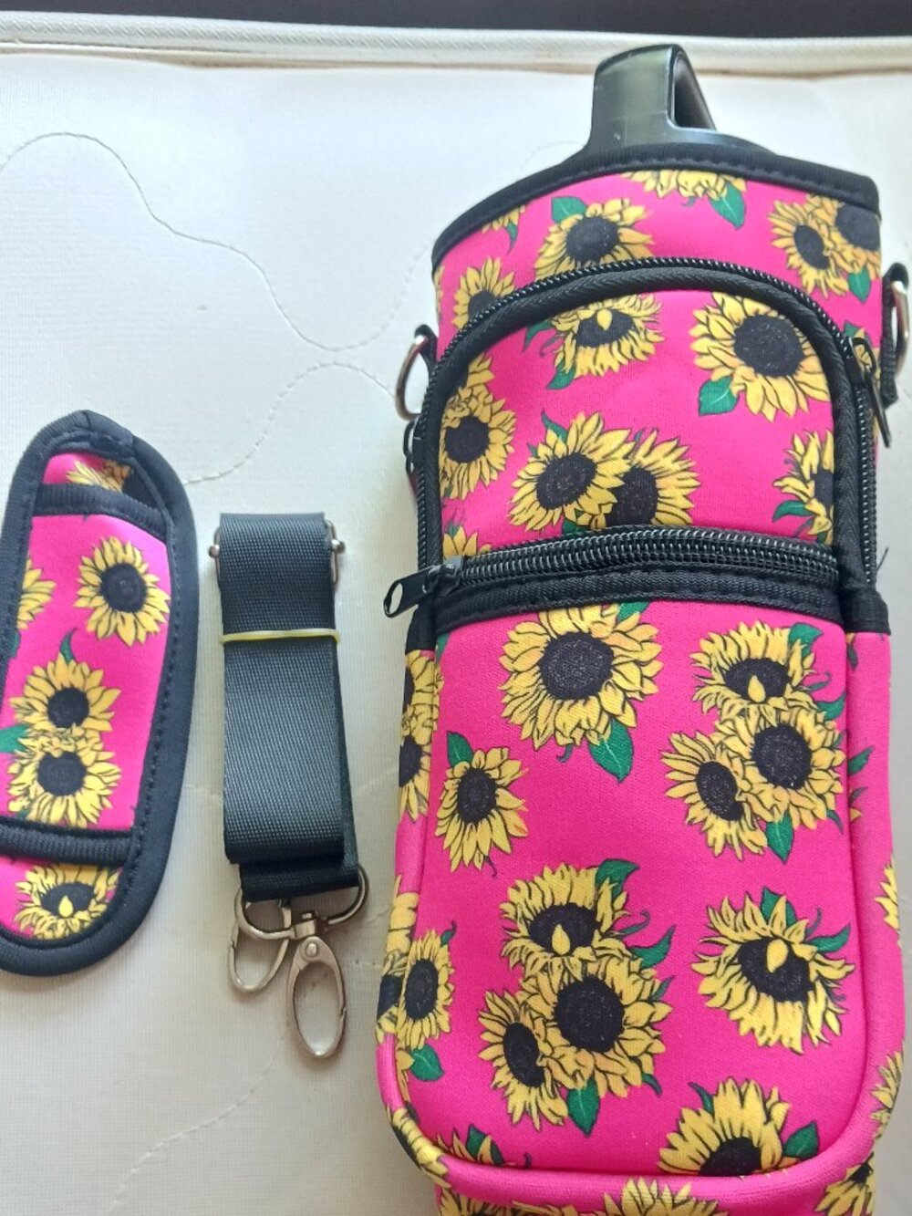 Sunflower Water Bottle Tumbler Carrier Bag NEW
